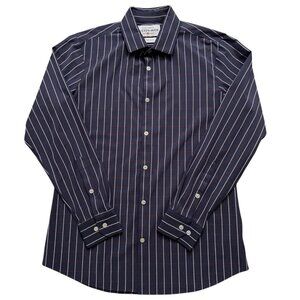 Mizzen+Main Shirt Mens L Trim Fit Long Sleeve Performance Stretch Plaid Purple